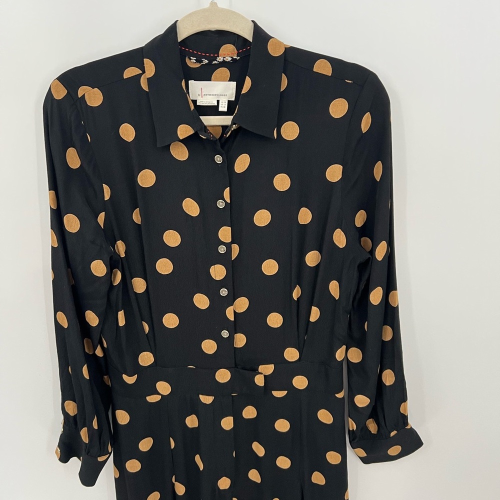 Anthropologie Loveland polkadot wide leg jumpsuit - Picture 4 of 12